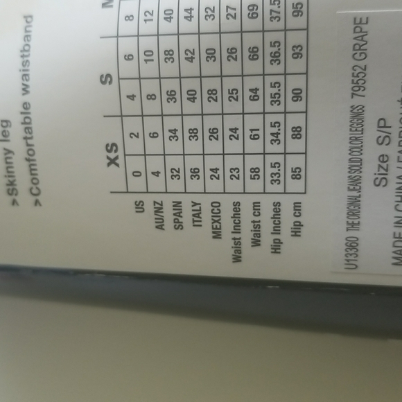 Hue Original Jeans Leggings Size Small 4-6 NEW - Picture 4 of 4